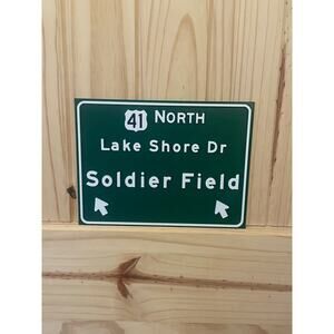 Soldier Field Chicago Illinois Football Exit Road Sign Highway Lake Shore Dr